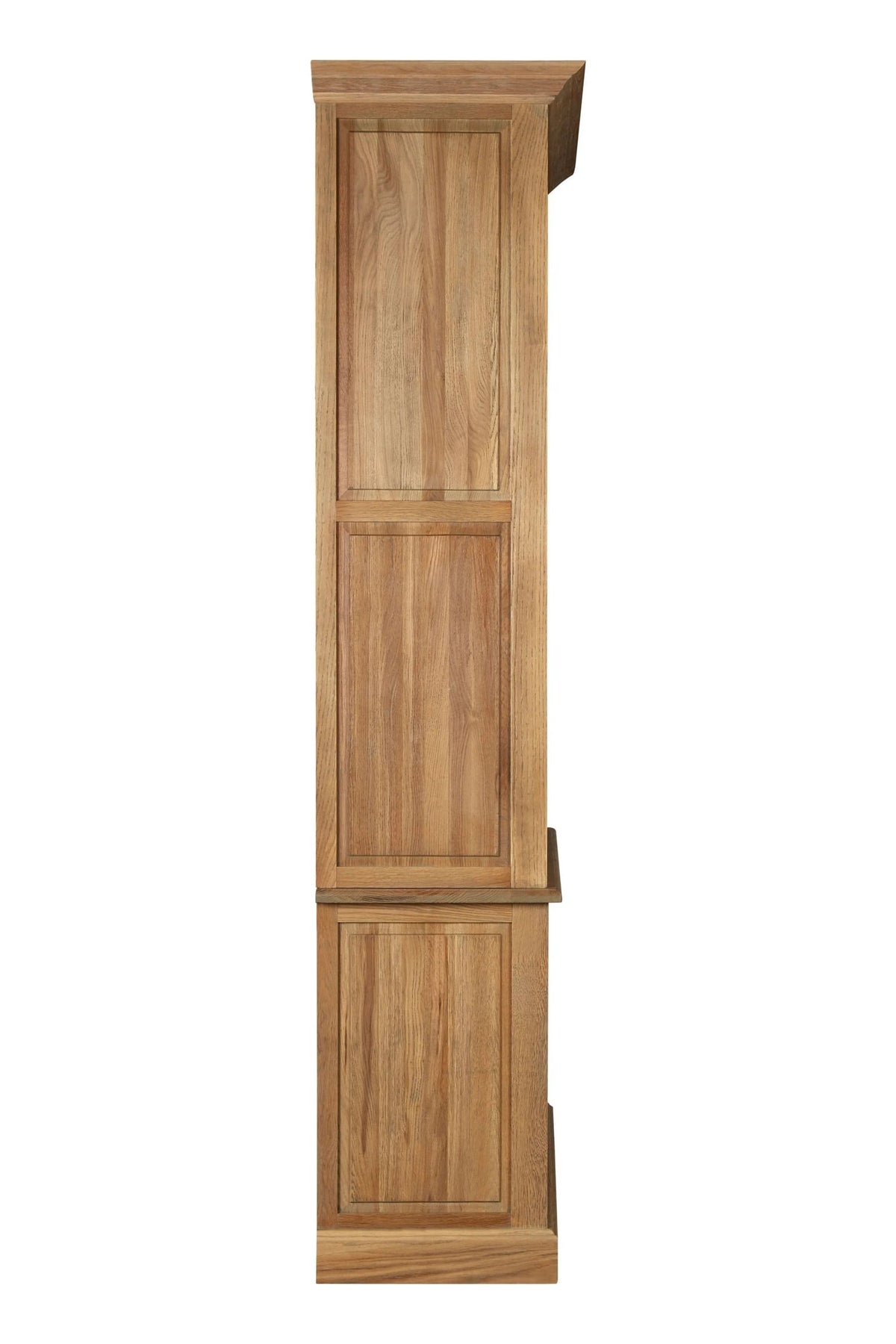 Bordeaux Oak Wood Tall Cabinet with Washed Grey Finish