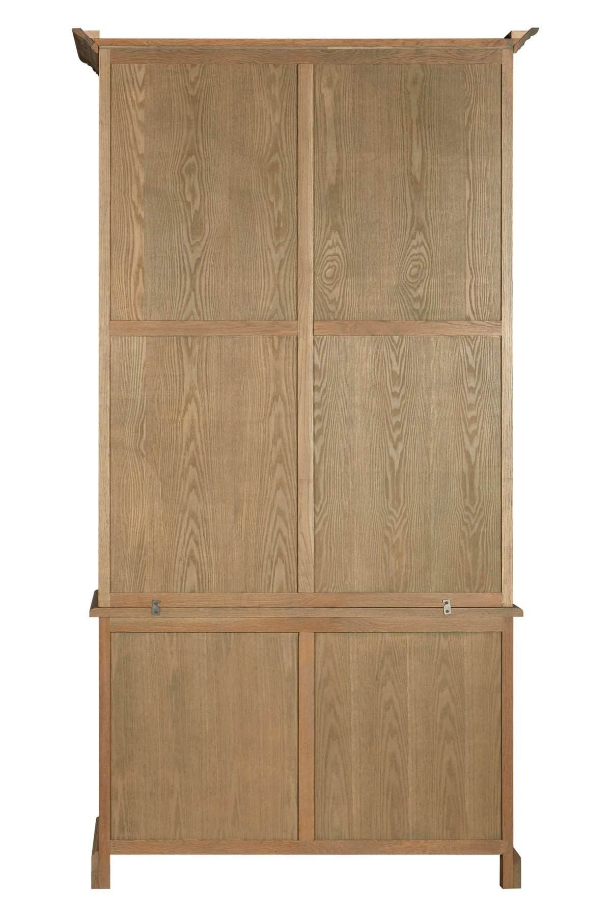 Bordeaux Oak Wood Tall Cabinet with Washed Grey Finish