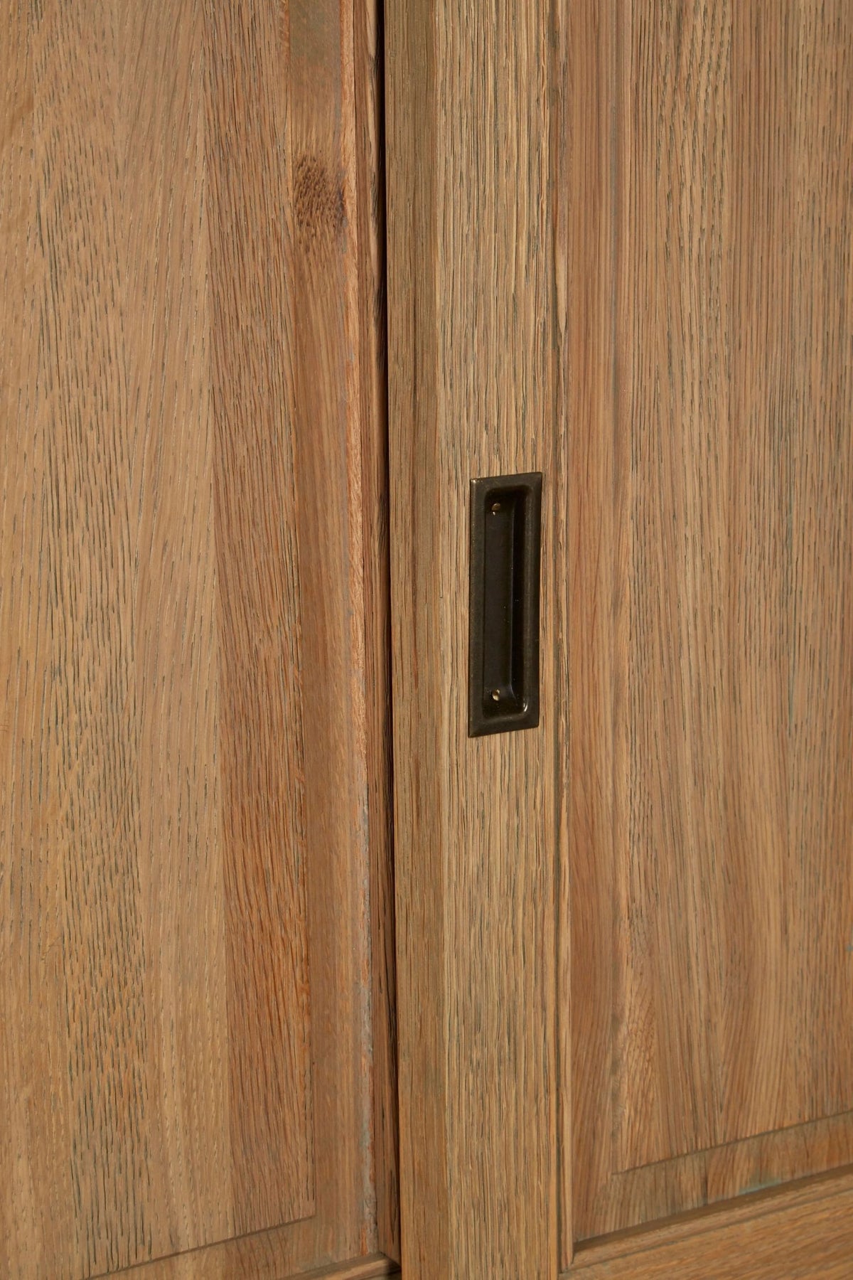 Bordeaux Oak Wood Tall Cabinet with Washed Grey Finish