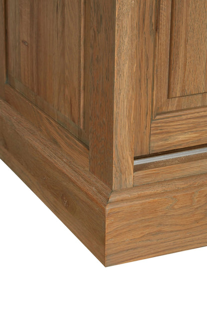 Bordeaux Oak Wood Tall Cabinet with Washed Grey Finish