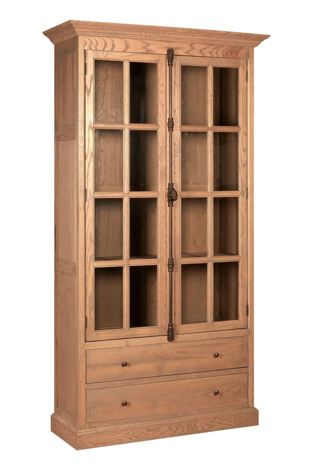 Bordeaux Washed Grey Finish Oak Wood Tall Cabinet