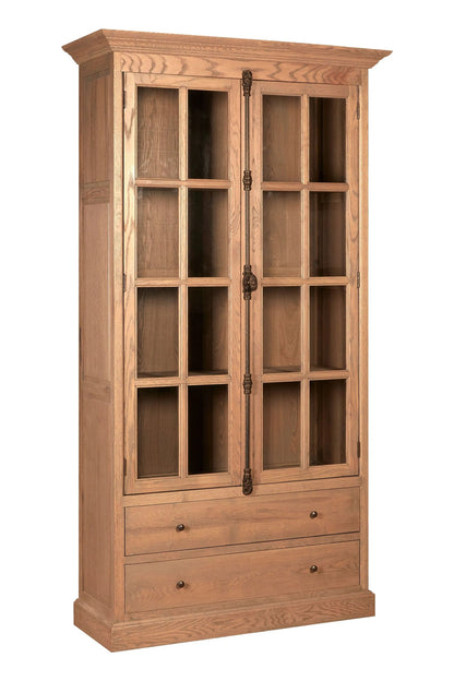 Bordeaux Washed Grey Finish Oak Wood Tall Cabinet