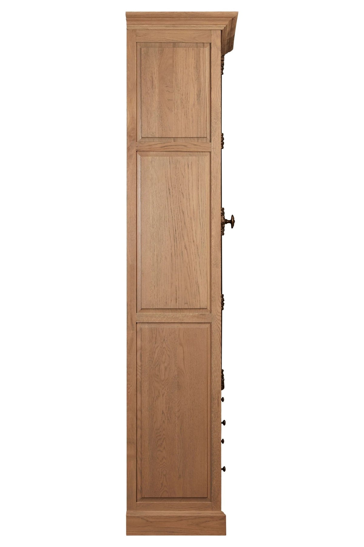 Bordeaux Washed Grey Finish Oak Wood Tall Cabinet