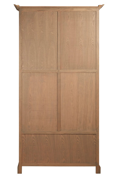 Bordeaux Washed Grey Finish Oak Wood Tall Cabinet