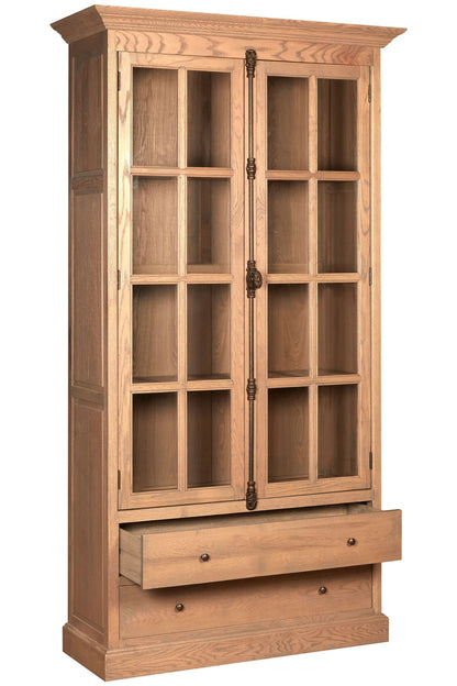 Bordeaux Washed Grey Finish Oak Wood Tall Cabinet