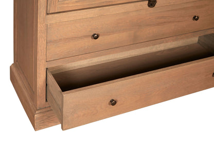 Bordeaux Washed Grey Finish Oak Wood Tall Cabinet