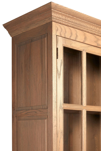 Bordeaux Washed Grey Finish Oak Wood Tall Cabinet