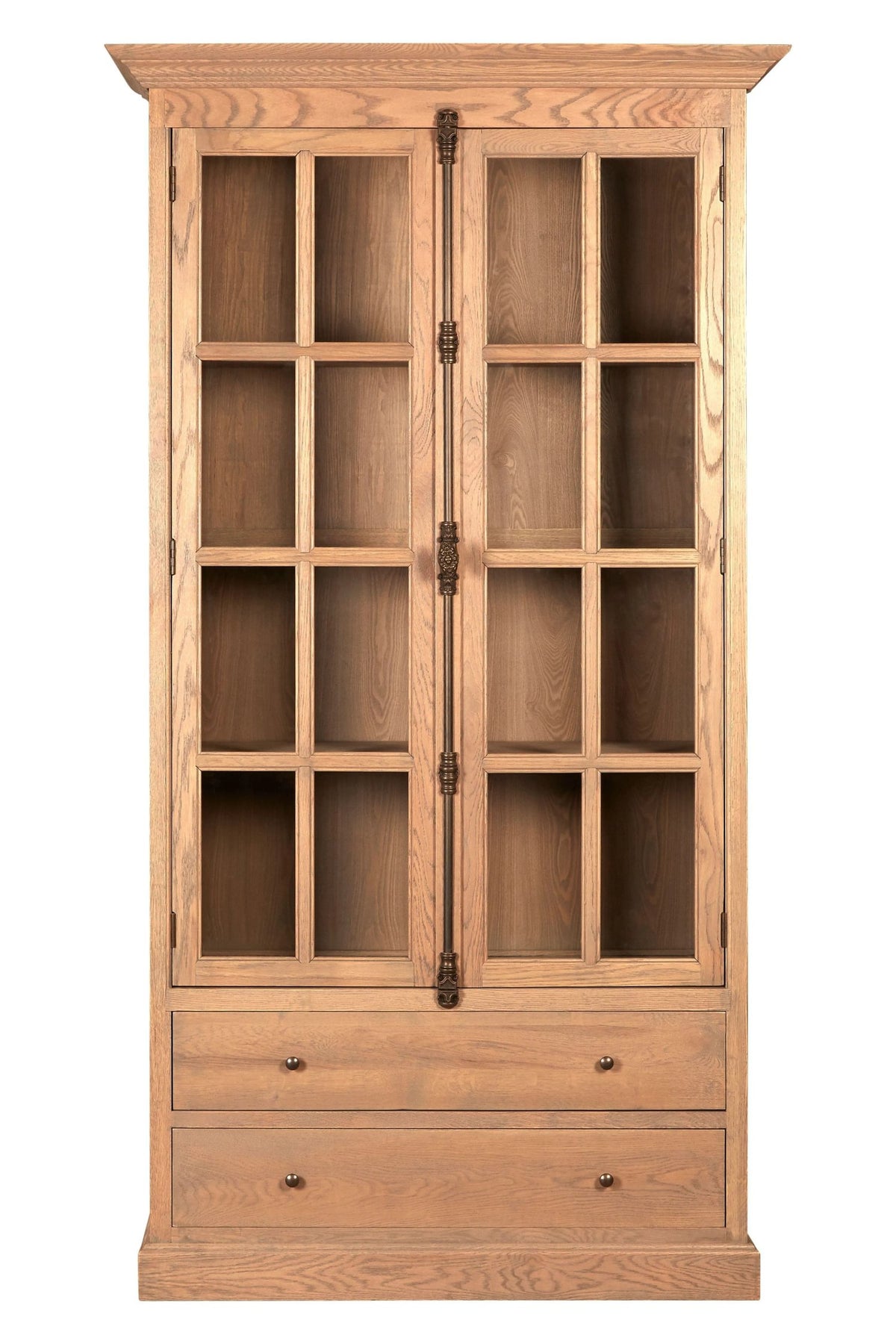 Bordeaux Washed Grey Finish Oak Wood Tall Cabinet