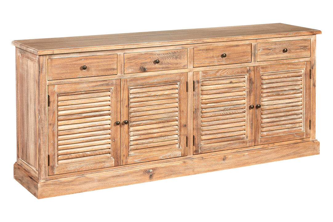 Bordeaux Oak Wood Sideboard with Whitewash Finish