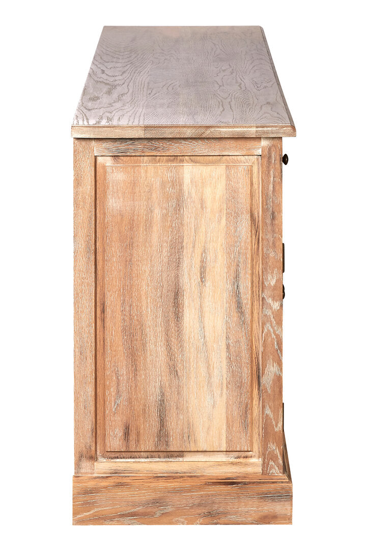 Bordeaux Oak Wood Sideboard with Whitewash Finish