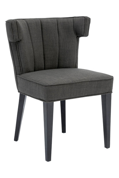 Lumina Grey Fabric Dining Chair with Black Legs