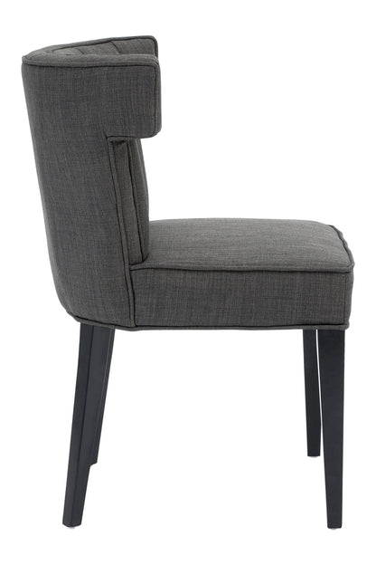 Lumina Grey Fabric Dining Chair with Black Legs