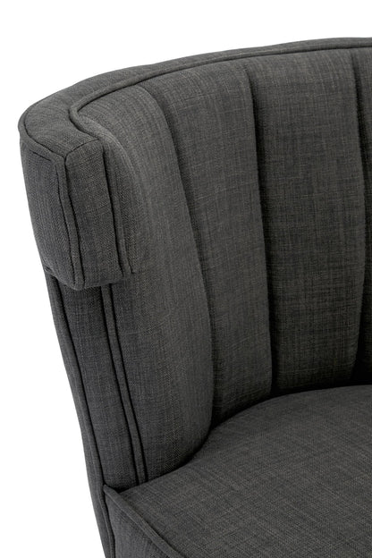Lumina Grey Fabric Dining Chair with Black Legs