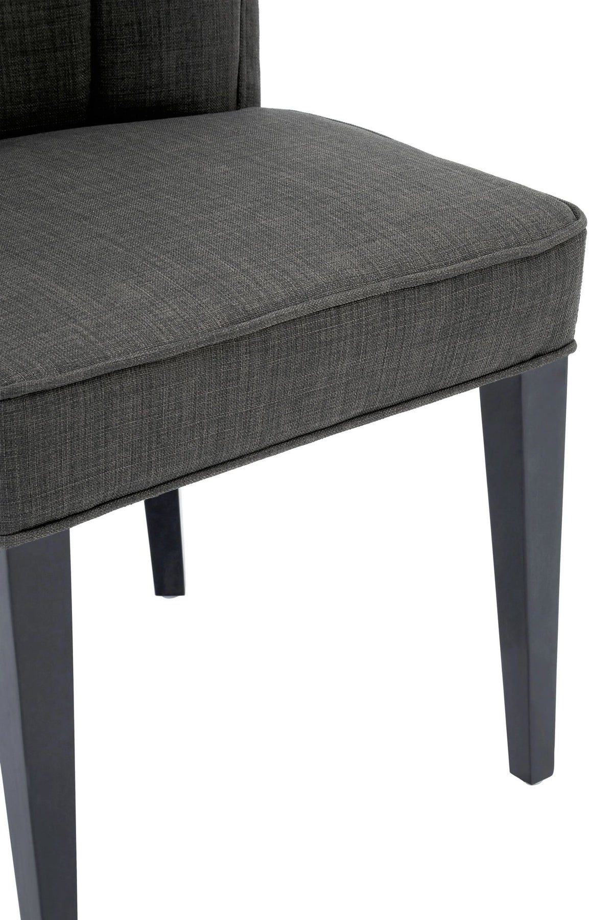 Lumina Grey Fabric Dining Chair with Black Legs