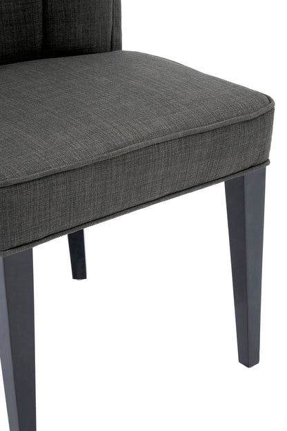 Lumina Grey Fabric Dining Chair with Black Legs