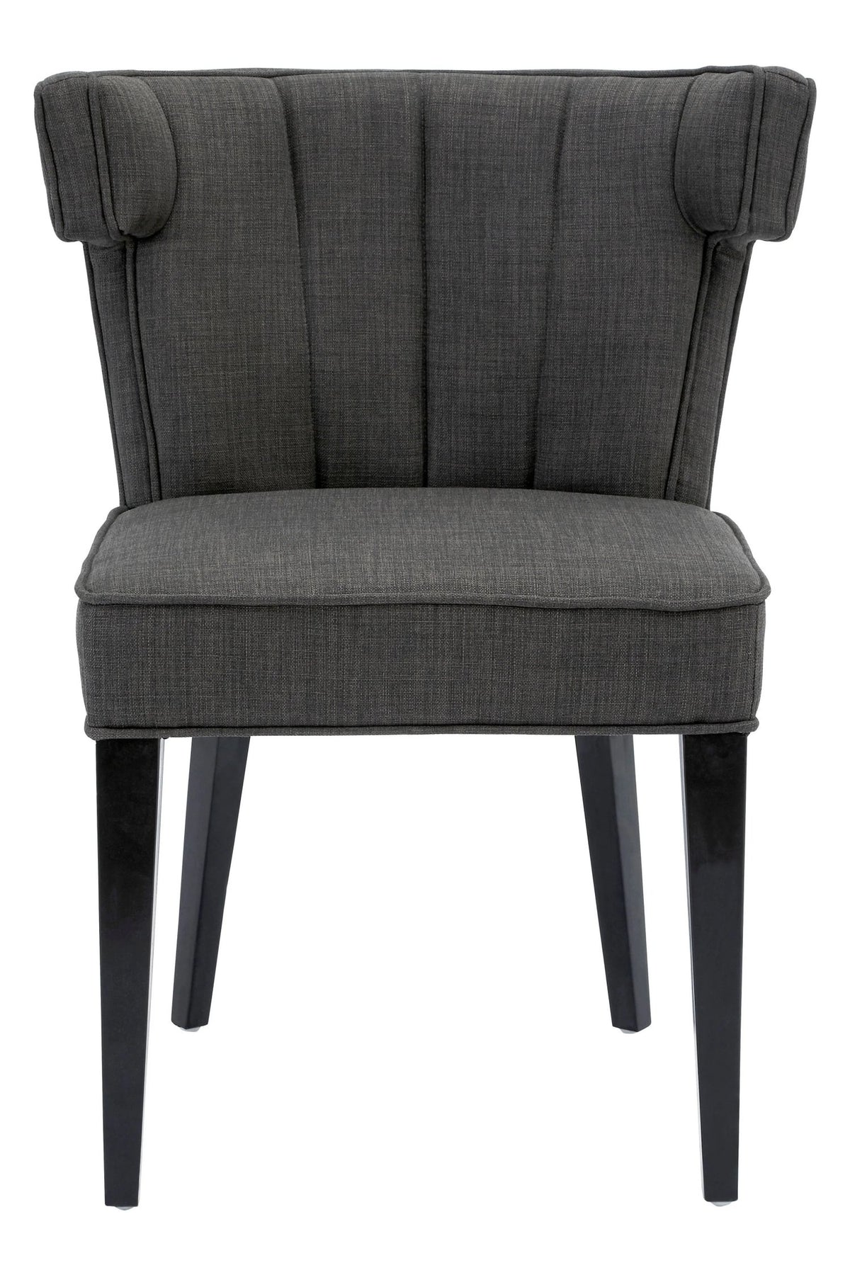 Lumina Grey Fabric Dining Chair with Black Legs