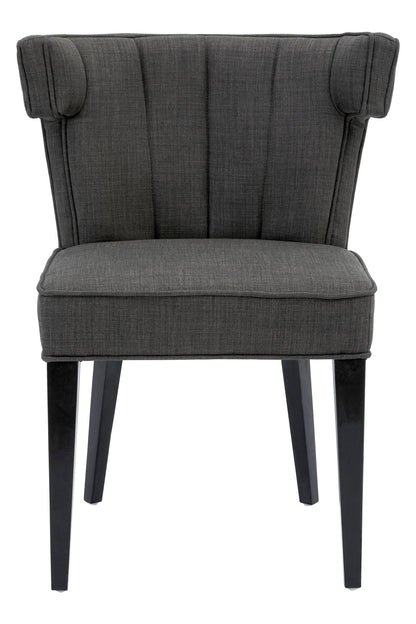 Lumina Grey Fabric Dining Chair with Black Legs