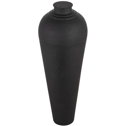 Matt Black Large Hammered Vase With Lid - Vases from the Quanta Home collection.