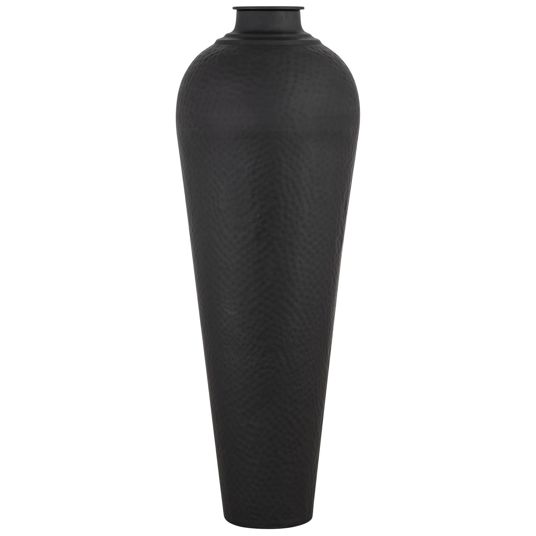 Matt Black Large Hammered Vase With Lid - Vases from the Quanta Home collection.