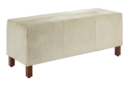 Chelsea Townhouse Natural Leather Bench With Wood Legs