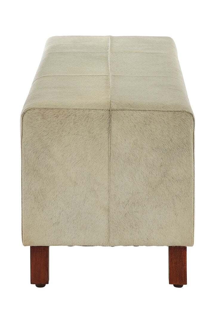 Chelsea Townhouse Natural Leather Bench With Wood Legs