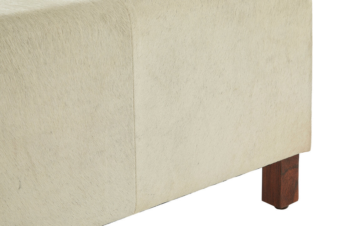 Chelsea Townhouse Natural Leather Bench With Wood Legs
