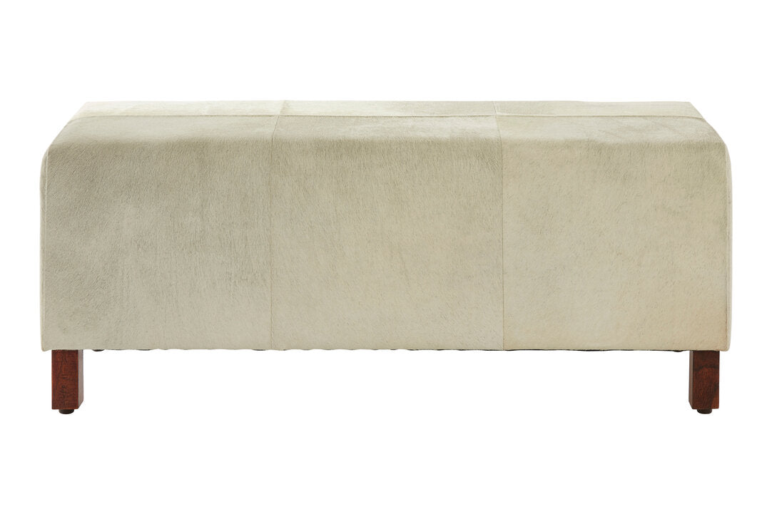 Chelsea Townhouse Natural Leather Bench With Wood Legs