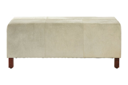 Chelsea Townhouse Natural Leather Bench With Wood Legs