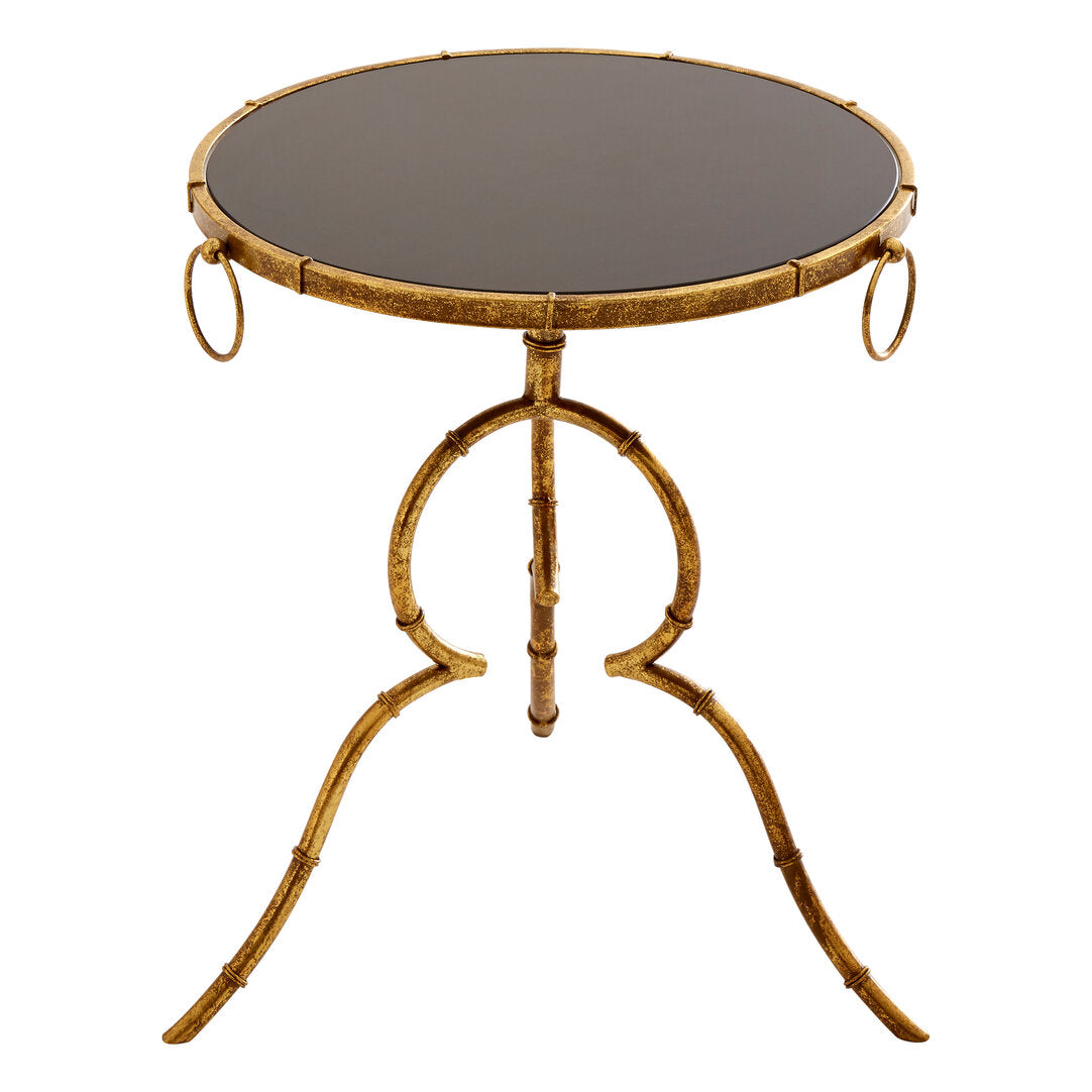 Icon Black Tempered Glass Top Accent Table