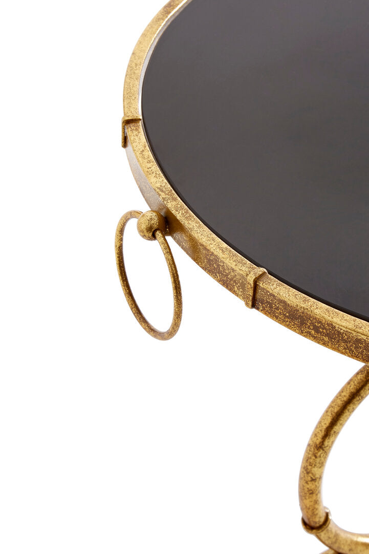 Icon Black Tempered Glass Top Accent Table
