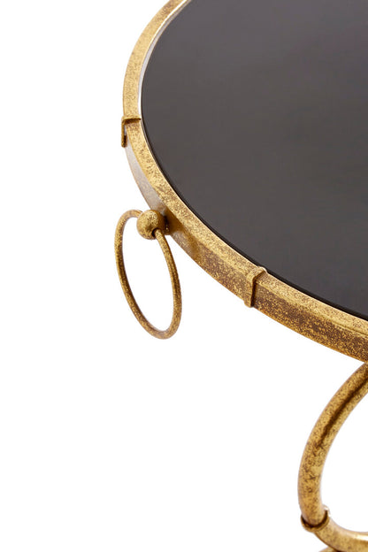Icon Black Tempered Glass Top Accent Table