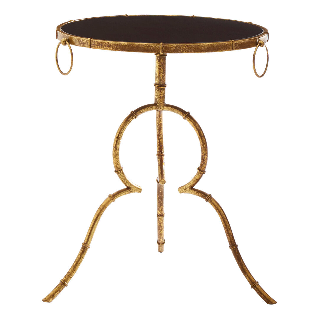 Icon Black Tempered Glass Top Accent Table