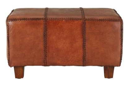 Andes Leather Bench With Teak Wood Legs