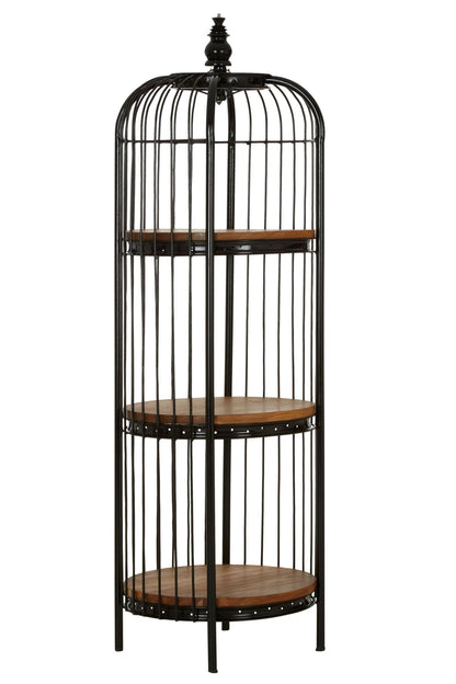 Aviary Medium 3 Tier Black Birdcage Shelf Unit