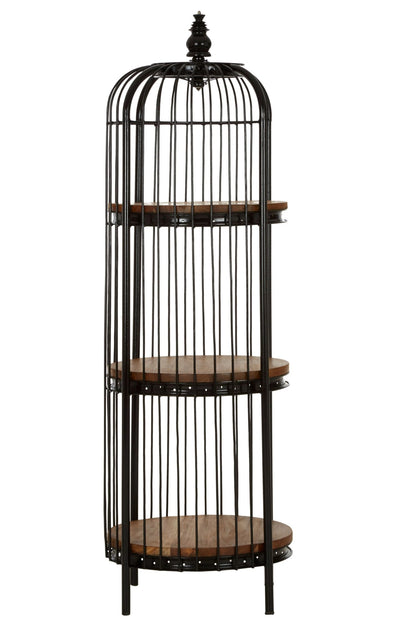 Aviary Medium 3 Tier Black Birdcage Shelf Unit