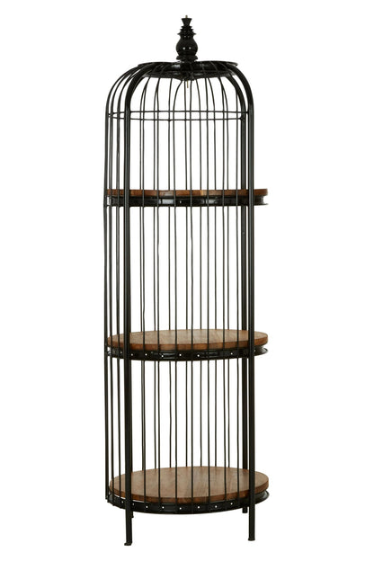 Aviary Black Finish 3 Tier Birdcage Small Shelf Unit