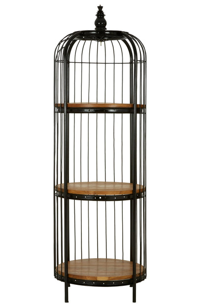 Aviary Black Finish 3 Tier Birdcage Small Shelf Unit