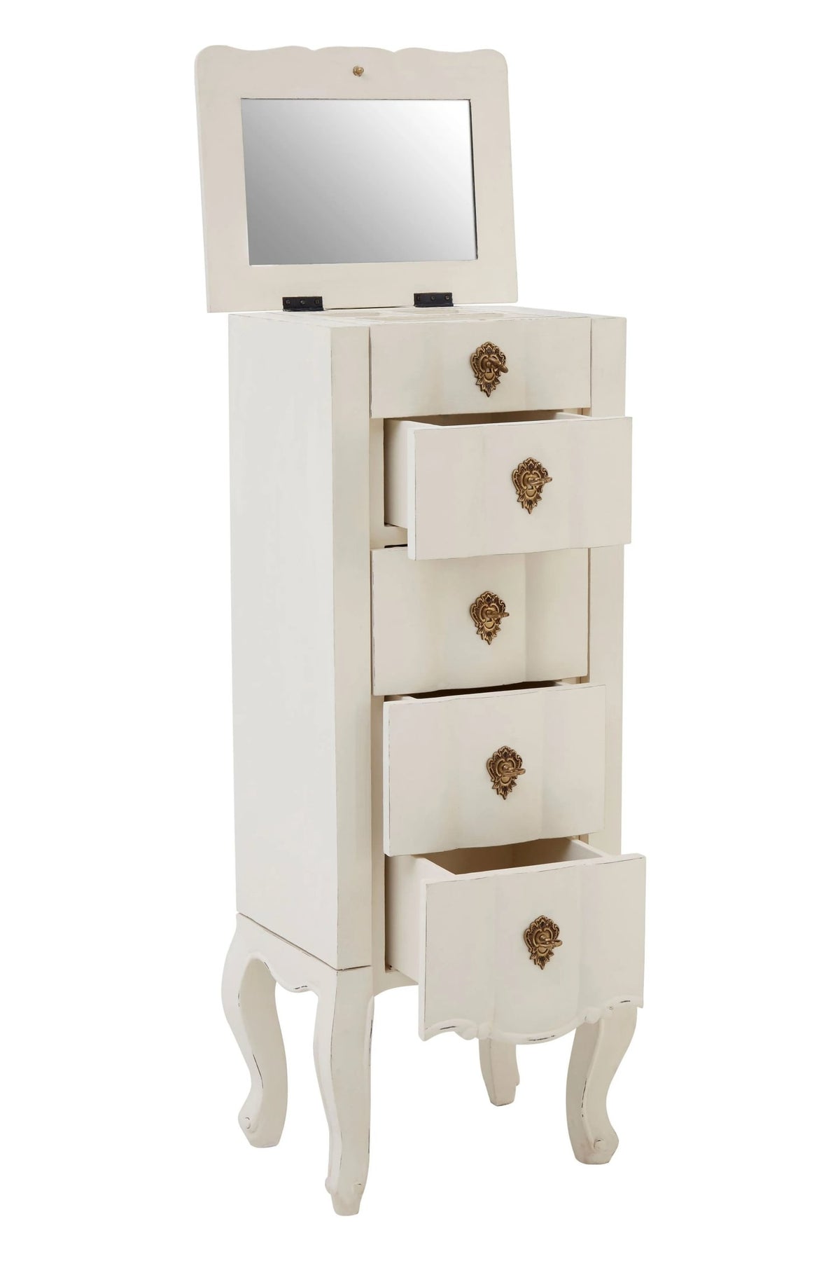 Seine White Small Chest of 5 Drawers
