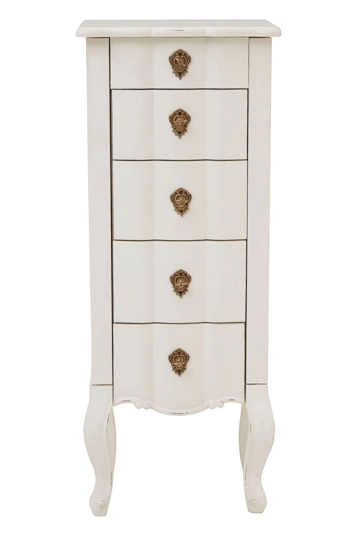 Seine White Small Chest of 5 Drawers