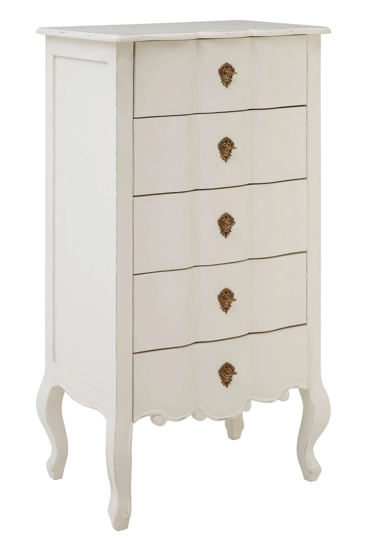 Seine White Chest of 5 Drawers