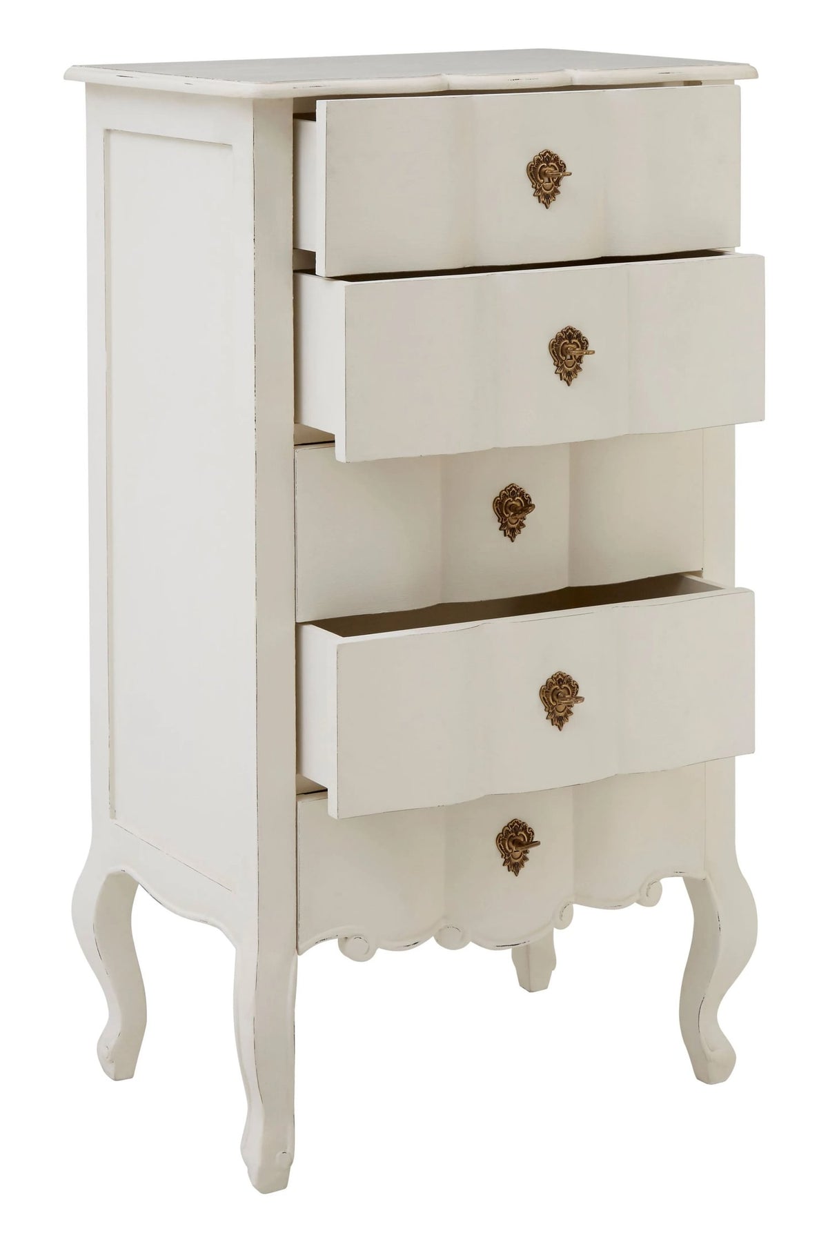 Seine White Chest of 5 Drawers