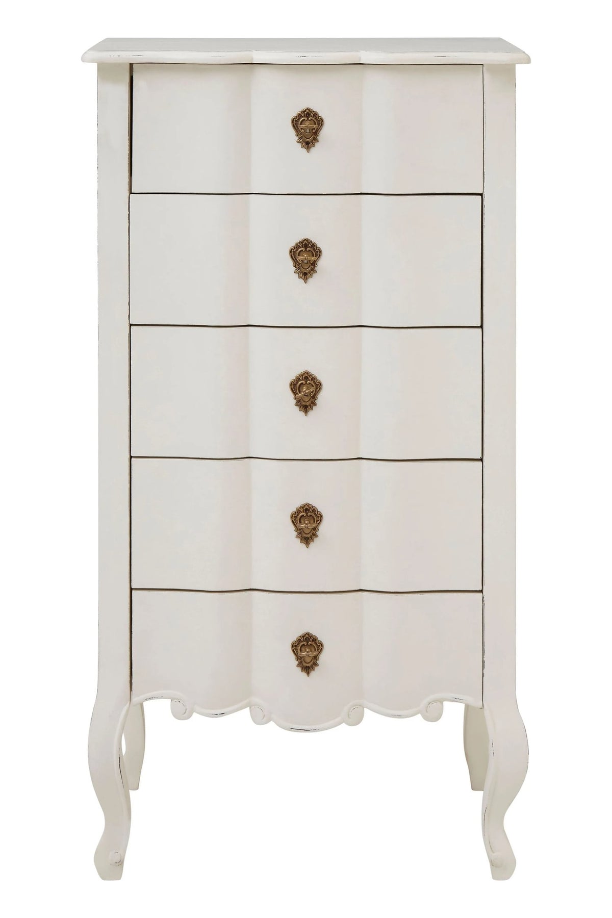 Seine White Chest of 5 Drawers