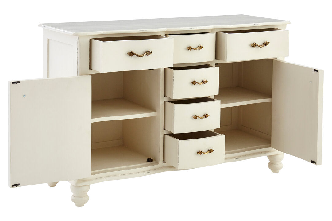 Seine 6 Drawer White Sideboard