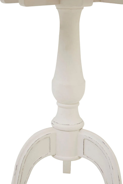 Seine Round White Pedestal Table