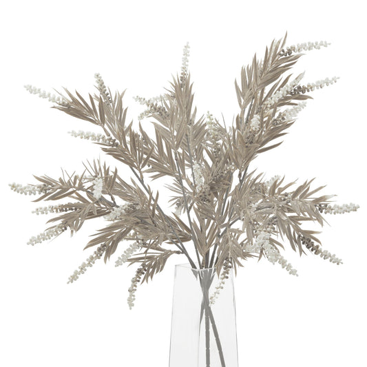 Taupe and ivory artificial branch features layered textures and soft earthy hues, adding elegance and serenity to any space.