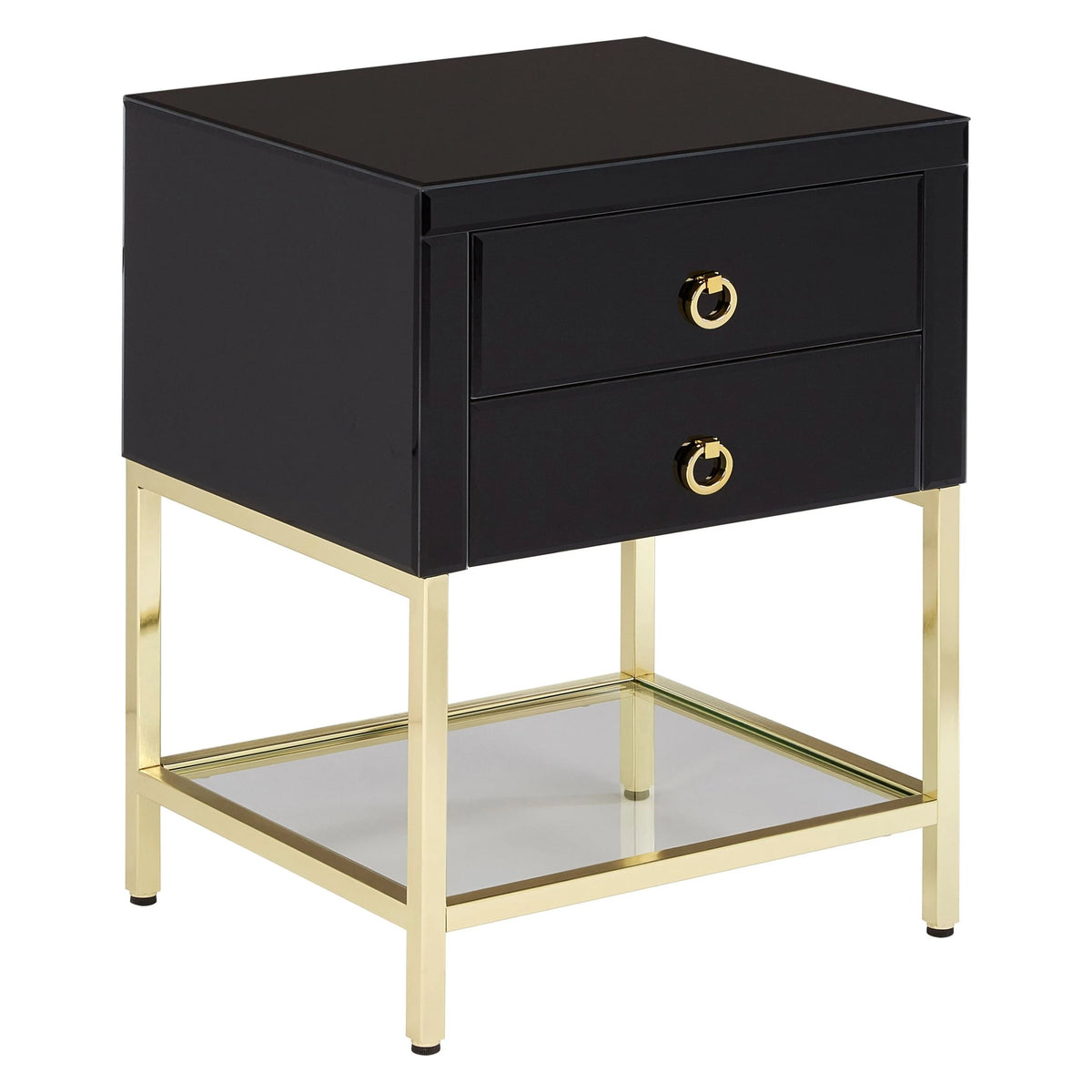Chelsea Townhouse Black 2 Drawer Side Table