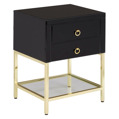 Chelsea Townhouse Black 2 Drawer Side Table