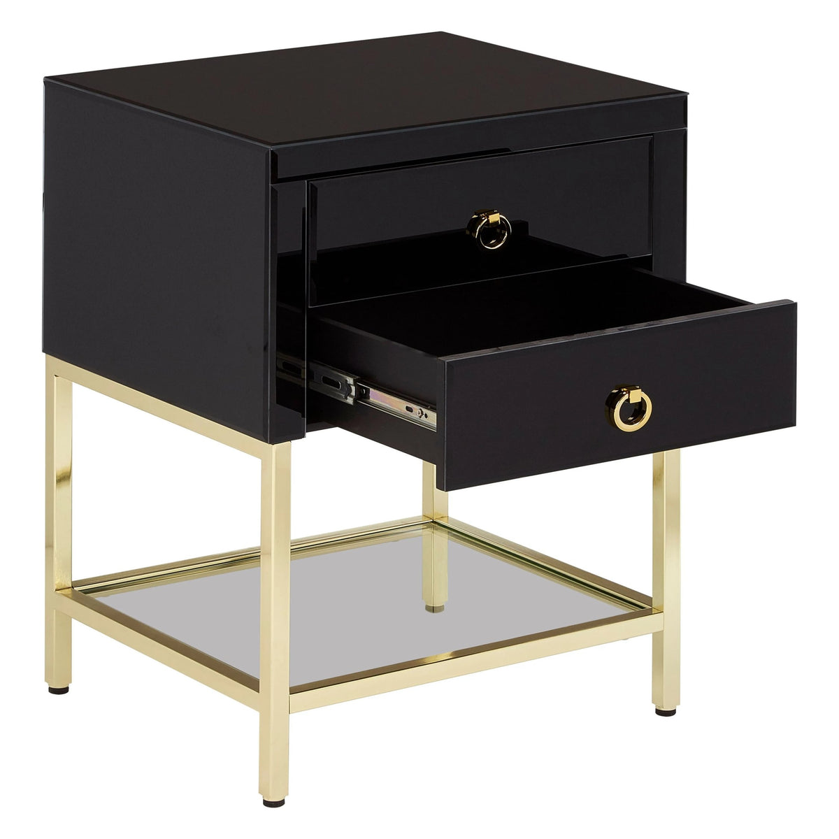 Chelsea Townhouse Black 2 Drawer Side Table