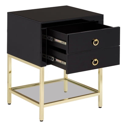 Chelsea Townhouse Black 2 Drawer Side Table