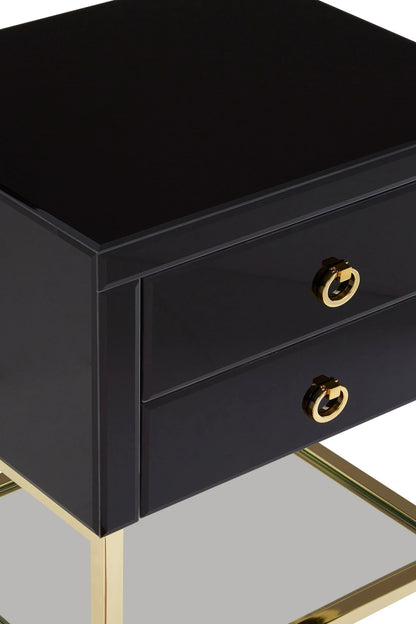 Chelsea Townhouse Black 2 Drawer Side Table